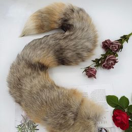 70cm/27.5"- Real Golden Island Fox Fur Tail Plug Funny Adult Sex Sweet Games Costume Party Cosplay Toys
