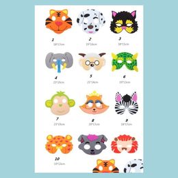 Party Masks Kids Fancy Dressfoam Mask Eva Animal Bag Filler Child Birthday Holiday Christmas Cosplay Stage Cartoon Gift Drop Deliver Dhijh