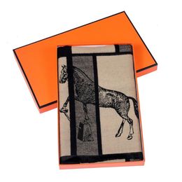 Winter Cashmere-like Men's Scarf Long Jacquard Horse European and American Brand Sample Room Soft Decoration Scarf for Men