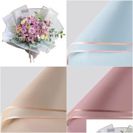 Gift Wrap Waterproof Bouquet Supplies Valentines Day Pure Color Flower Packing Paper A Set Of 20 Sheets 6 5Mya J2 Drop Deliv Dh6Kb