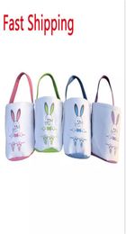 Easter Bag Party Canvas Rabbit Basket Soft Bunny Tail Bucket Easters Eggs Storage Handbag Festival Party Gift4285002