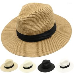 Berets Korean Version Of Breathable Hat Summer Panama Straw British Salute Men And Women Can Fold Sunscreen Beach Cap