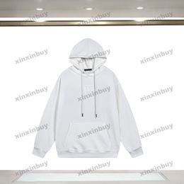 xinxinbuy Men designer Hoodie Sweatshirt letter emboss jacquard cotton long sleeve women red Black white Grey M-3XL