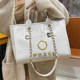 50% off Classics Women's Luxury Handbags Beach Metal Pearl Letter Badge Tote Bag Small Leather Large Chain Wallet Q8EW