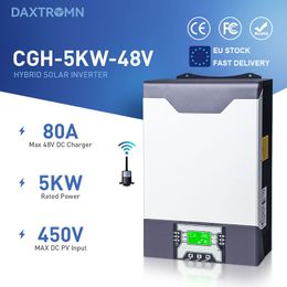 Daxtromn Hybrid Solar Inverter 5kw PV in 5000W 48v 80A MPPT Charger Solar Controller Grid tied/off Grid Solar Inverter Parallel Built-in Wifi