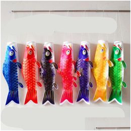 Banner Flags Streamer Koinobori Cyprinus Carpio Nobori Carp Koi Japan Styles Muti Colors Long Tube Sushi Shop Polyester 40Mq C2 Drop Dhaie