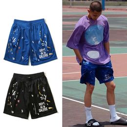 Designer Short Fashion Casual Clothing Beach shorts Galleryes American High Street Speckle Graffiti Shorts Casual Breathable Mesh Sports Capris Basketball Pants