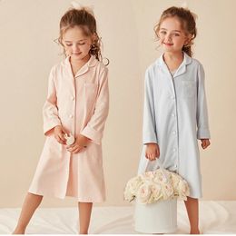 Pyjamas Summer Girls Shirt Dress Princess Turndown Collar Sleepshirts Nightgowns.Kid's Nightdress Lounge Sleepwear.Childrens Clothing 231118