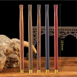 Smoking Pipes 20cm long black rosewood solid wood cigarette holder, dual purpose coarse and fine smoke circulating and washable Philtre