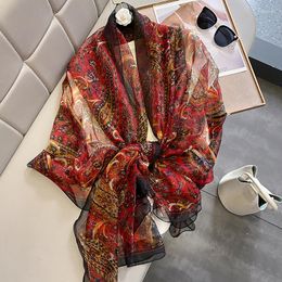 Scarves 44 Designs Brand Fashion Paisley Floral Silk Chiffon Shawl Scarf Spring Autumn Wraps And Hijabs Beach Pashmina Foulard 190 135Cm