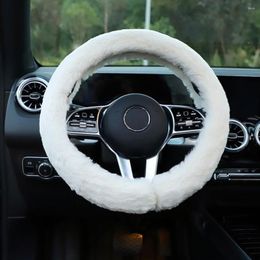 Steering Wheel Covers Plush Cover Excellent Feel Good Anti-freeze Car Interior Decoration Case