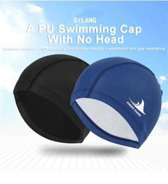 Swimming caps Fashion Swimming Cap for Men Women Long Hair Sports Swimming Pool Bathing Hat Elastic Nylon Swimming Caps Sports Accessories New P230418