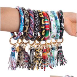 Party Favor Women Key Ring Rainbow Bracelets Chain Ethnic Style Bangles Leather Wrap Cactus Wristbands With Different Patterns 12 29 Dhqpm