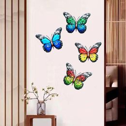 Decorative Figurines 4Pcs Butterfly Wall Art Hanging Sculpture Garden Butterflies Decoration For Living Room Farmhouse Terrace Yard