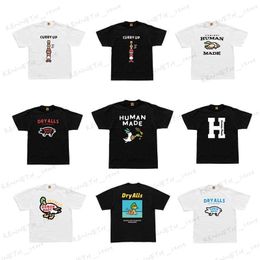 Men's T-Shirts Summer Vintage human made Print Love letter short sleeve cotton crewneck casual loose T-shirt T230419