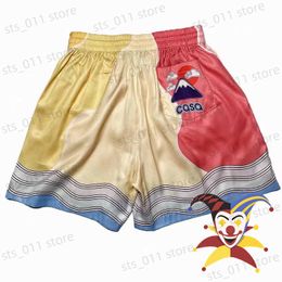 Men's Shorts Red CASABLANCA Silk Shorts Men Women 1 1 Top Version Drawstring Shorts Breeches T230419