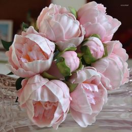 Декоративные цветы Высокомасштабные белые розовые 8 головы свадебные букет