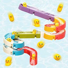 Duck Slide Bath Toys for Kids Wall Track Building Set Fun DIY Kit Toy Bathtub Time Birthday Gift 34 PCS