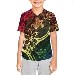 Men's Casual Shirts Polynesian Tribal Tongan Totem Tattoo Tonga Prints Kids Baseball Jersey T-Shirt Trendy Hip Hop Street Short Sleeve Mesh