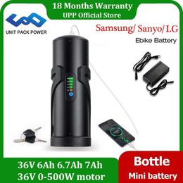 36V Samsung Sanyo LG Bottle EBike Battery 7Ah 6Ah UPP Mini Electric Bicycle Battery E-Bike Pack for 36V 500W 350W 250W Motor Kit