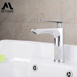 Kitchen Faucets RETHME Bathroom Faucet Copper Bottom Basin Single Hole Built in Spool Counter 231118