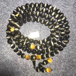 Strand SNQPNatural Mexican Boutique Obsidian 108 Buddha Beads Bracelet For Men And Women