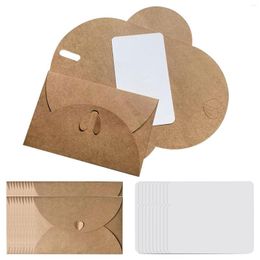 Gift Wrap 40pcs Birthday Heart Closure Envelope With 40 Cards Thank-you Note Brown Paper DIY Love Button Wedding Party Invitation