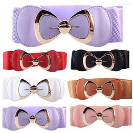 Belts Female Wide Waistband Simple Metal Buckle Belt For Women Elastic Band Cinch Waist Suit Sweater Clothing Accessories