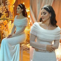 Gorgeous Mermaid Wedding Dresses Bateau Solid Colour Long Sleeves Backless Zipper Floor Length Custom Made Plus Size Bridal Gown Vestidos De Novia