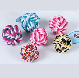 Colourful Pet Cotton Chew Knot Rope Ball 5cm 7cm 8cm Pet Dog Toys Interactive Durable Ball Shaped Pet Dog Cotton Braided Toy5105528