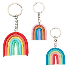 Rainbow Keychain Cartoon Keychain Bag Decoration Pendant Keyring 3 Colors