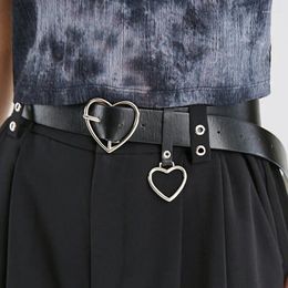 Belts Women PU Leather Belt Heart Female Cute Black Harajuku Ladies Pants Party Dress For Jeans Adjustable