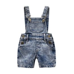 Overalls Kids Boys Shorts Jeans Overalls Summer Fashion Casual Style Children Jumpsuit Baby Boys Denim Romper Strap Shorts 0-8 y 230419