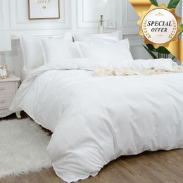 Bedding Sets White Duvet Cover Set Bedspread On The Bed Strip King Size Luxury 180x210 Linens Single Double Comforter