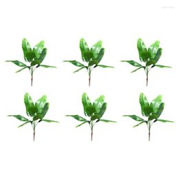 Decorative Flowers 6X Artificial Plants Tropical Leaves Banana Tree Faux Palm Leaf Of Plant Fake Indoor Outside Garden Wedding Decor