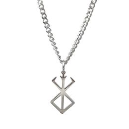 Rune of Berserker Warriors Necklace Pendant Stainless Steel Religion Mens Gifts Jewellery 4mm 24inch Silver Polished