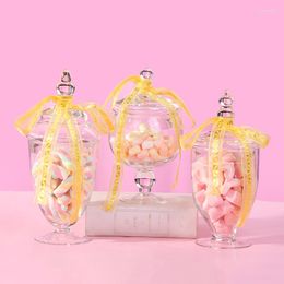 Storage Bottles European Style Transparent Glass Candy Jar Decorative Accessories Box With Lid Desktop Decoration