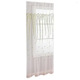 Curtain Sheer Curtains Panels Voile Leaf Sheers Vine Botanical Transparent Drape Organza Thermal Cafe Insulated Cabinet Drapes