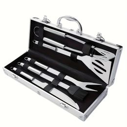 BBQ Tool Grill Accessories Set - 5 Pcs Stainless Steel Grilling Tools Kit With Knife,Spatula, Fork, Brush,BBQ Tongs Deluxe Barbecue Gift With Carrying Case