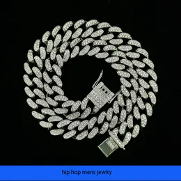 hip hop necklace for mens gold chain iced out cuban chains Diamond Bracelet 16mm Round Thick Necklace for Men and Women Hiphop