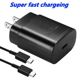 25W PD ACRGER لـ S23 S22 S21 NOTE SUPER FASTARGE ADAPTER USB C PPS Socket Fast Charging EU US