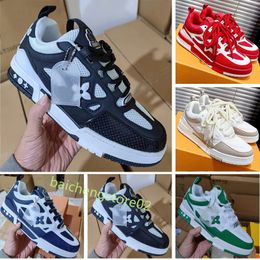 Designer Casual Shoes Men Sneakers Rubber Platform Trainers Genuine Leather Sneaker Multicolor Lace-up Skate Shoes Fashion Running Shoe Size 36-45 B2