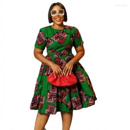 Ethnic Clothing Slim Sexy Dress African Dresses For Women Dashiki Printed Round Neck Short Sleeve Summer Casual Vestidos