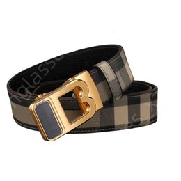 burrberrry Belts Top Quality Luxury Designer Belt Mens Stripe Letter Buckle Classic Belts Gold And Silver Black Buckle Casual Width 38cm Size 100125cm Fashion G