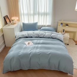 Bedding sets Solid Color Four Piece Set for Children and Adults Double Bed Large Duvet Cover Sheet Pillow 231118