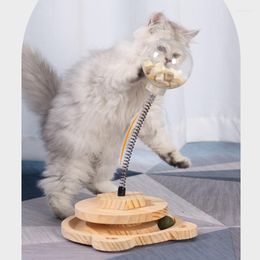 Cat Toys Interactive Food Indoor Kitten Puzzle Feeder Leaking Ball Pet Exercise Toy Track Balls Turntable For Cats Playing
