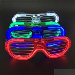 Other Event Party Supplies Led Glasses Cold Light Glint Luminescence Plastic Window Shades Shape Spectacles Birthday Flash Eyeglas Dhrxq