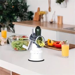 1 Set, Vegetable Cutter, Rotary Vegetable Slicer, Vegetable Grater, Manual Cheese Grater, Multifunctional Vegetable Cutter With 3 Blades