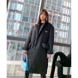 womens north face jacket Family's 2023 Autumn/winter New Product Large Corner Label Pocket Clip Down Cotton Long Belt Coat Fashionable and Warm