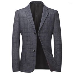 Men's Suits 2023Autumn/Winter Mens Blazer Casual Business Handsome British Style Plaid Single-Breasted Fashion Slim Men's Blazers Tops